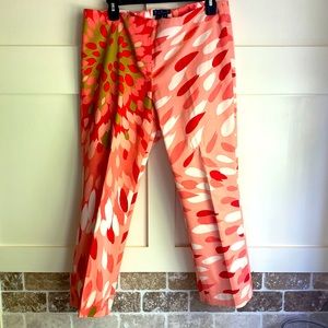 Magaschoni pants multi color crop pants size 8